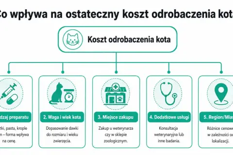 Co wpływa na ostateczny koszt odrobaczenia kota? Rodzaj preparatu, waga i wiek zwierzęcia, miejsce zakupu, dodatkowe usługi i region.